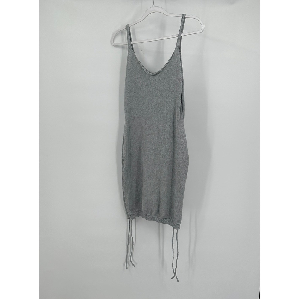 Womens Minimalist Bodycon Gray Knit Dress Size‎ M Gorpcore Cinch Hem Summer